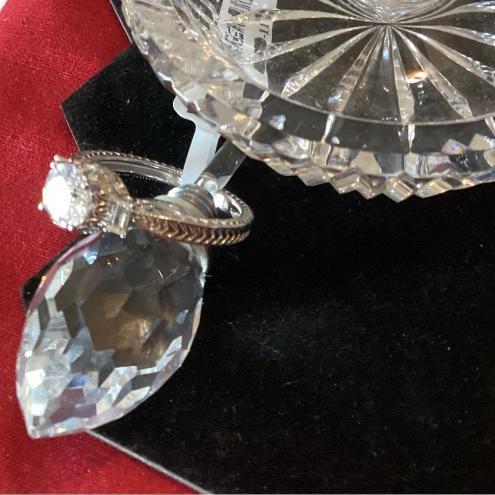 NWT. Sterling Silver and 14kt Gold Over Sterling Silver Diamond Simulant Ring